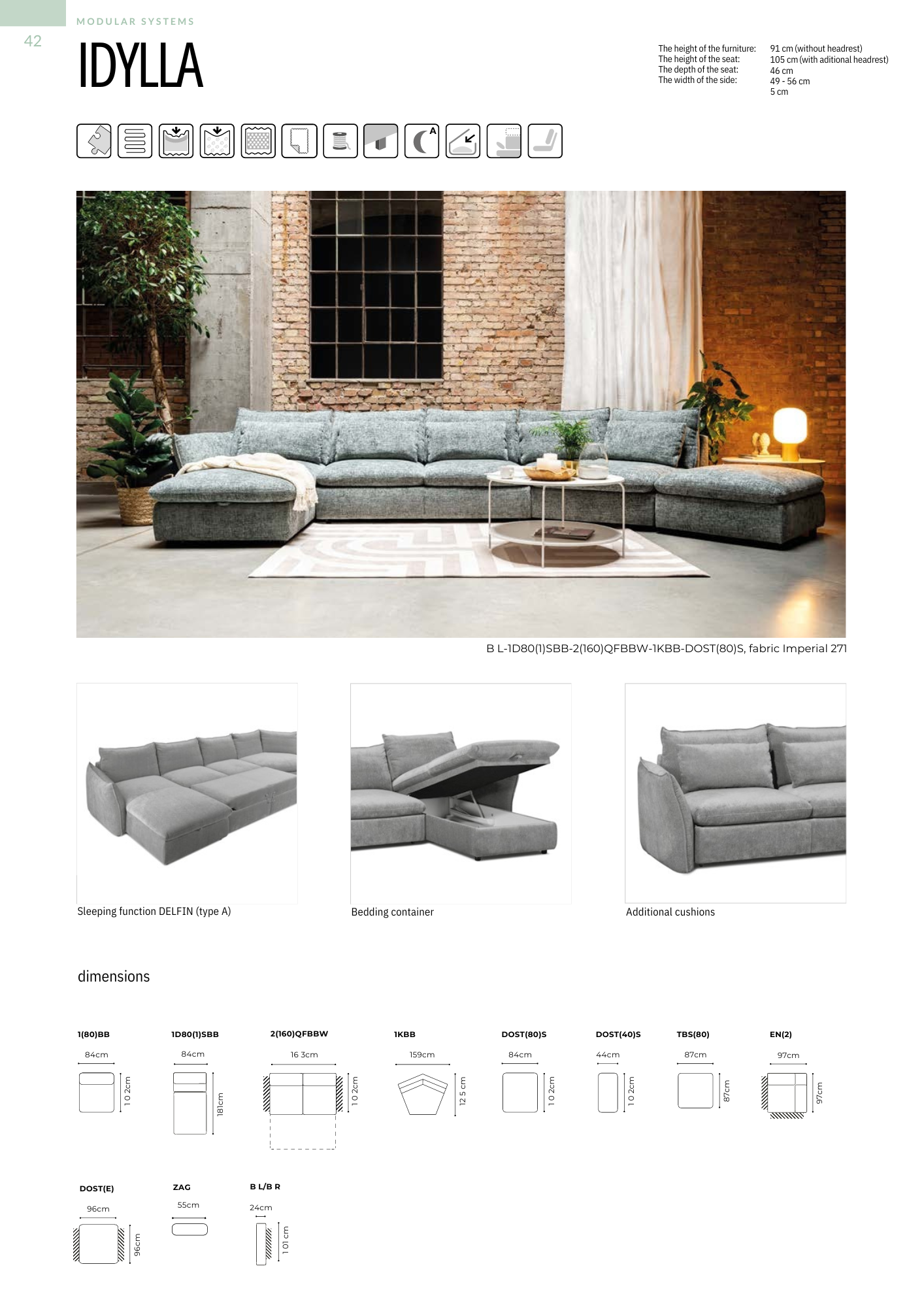 Idylla elemes kanapé