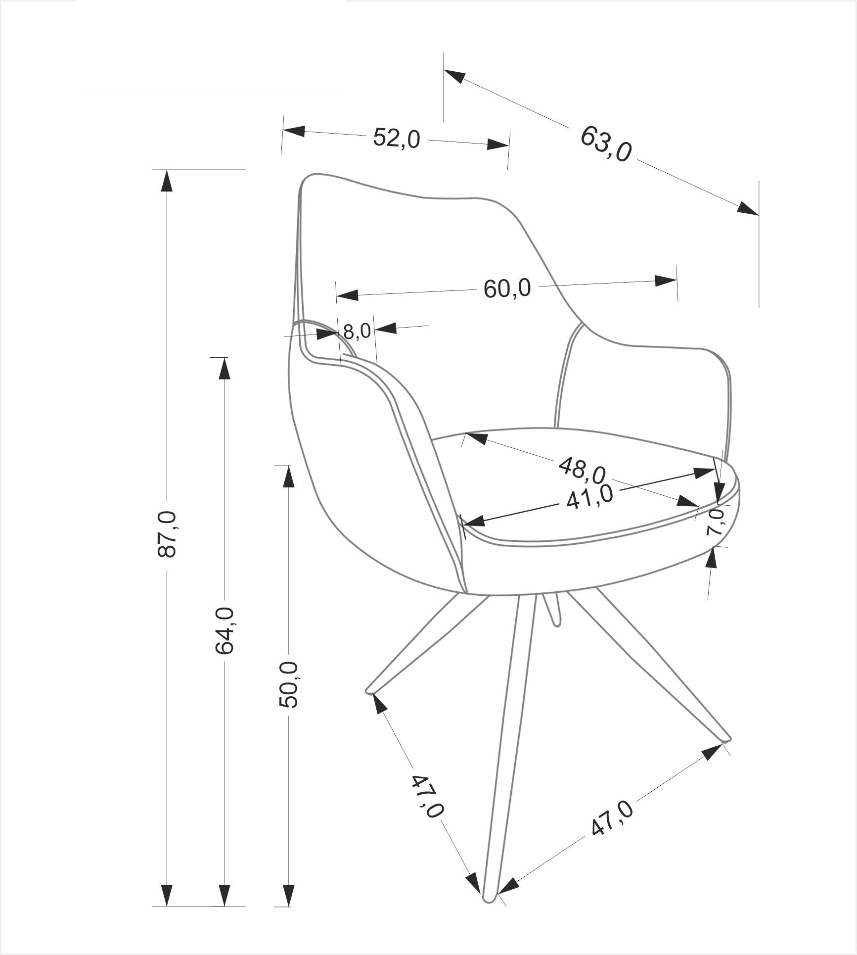 Apricot szék (szürke)