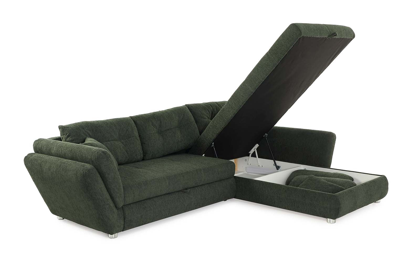 Barrie sarokkanapé (sötétzöld)