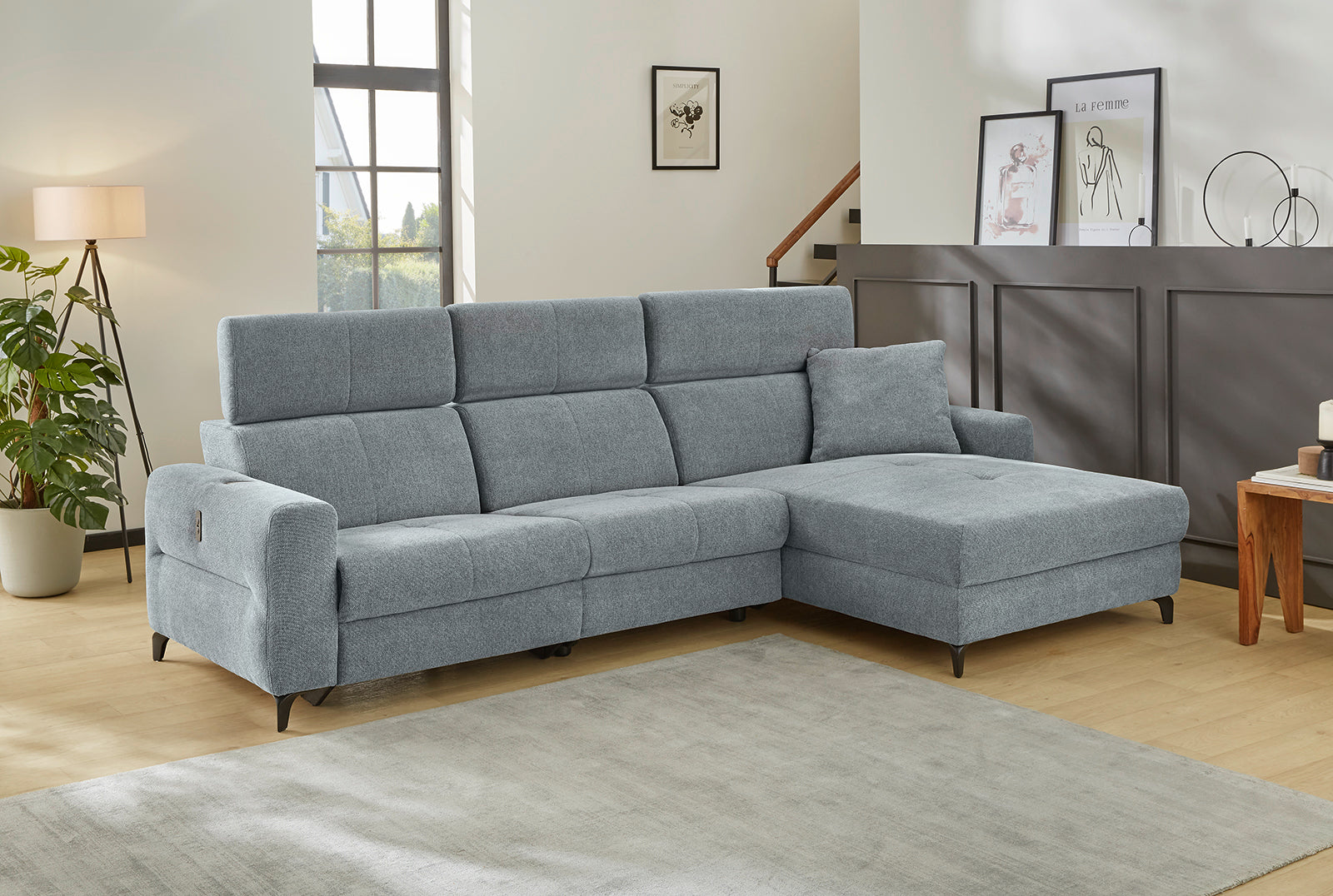 Carlos sarokkanapé (szürke)