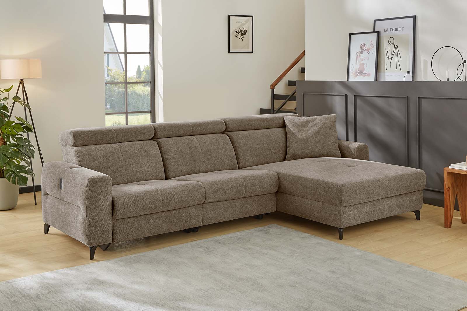 Carlos sarokkanapé (világosbarna)