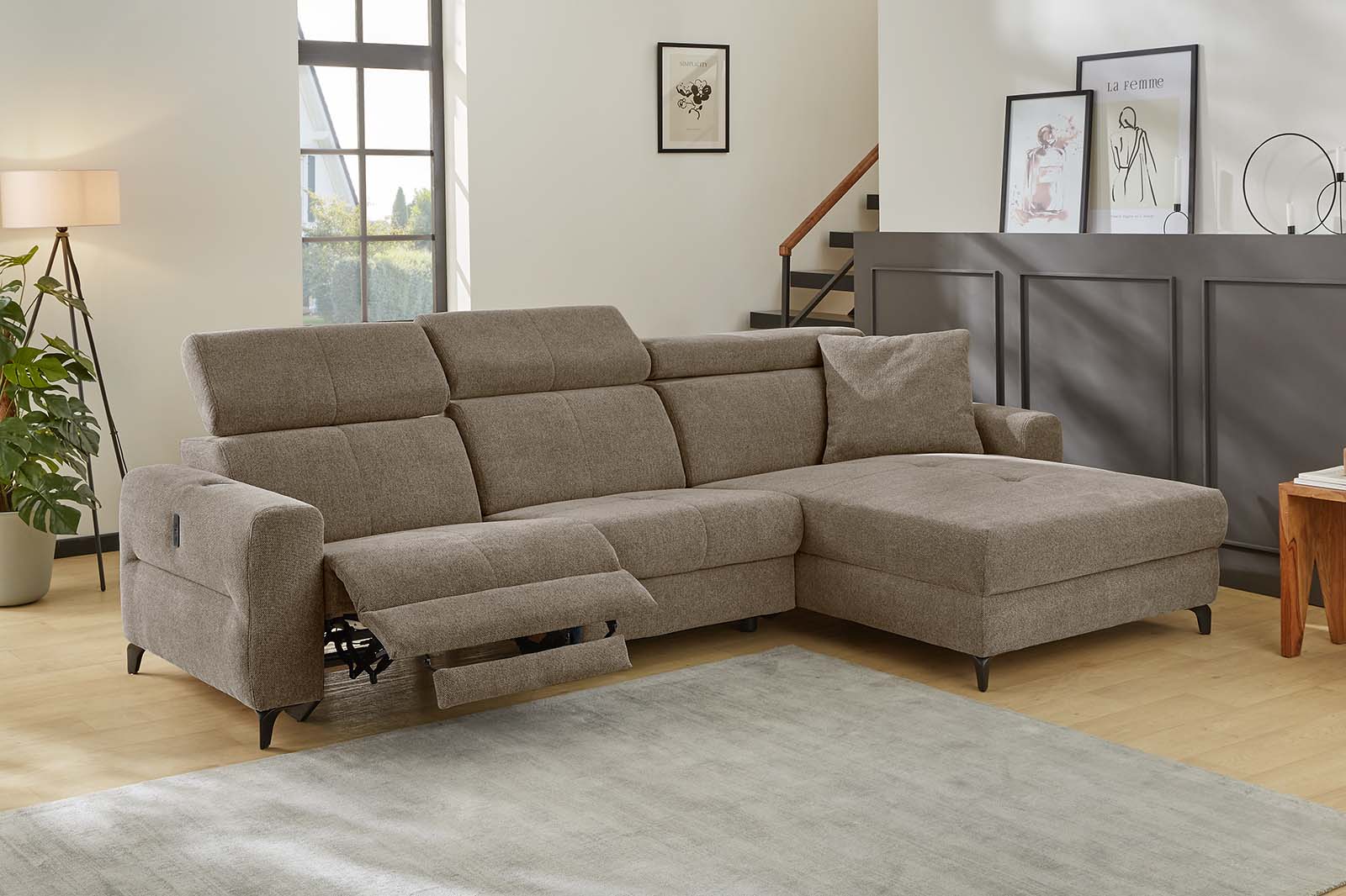 Carlos sarokkanapé (világosbarna)