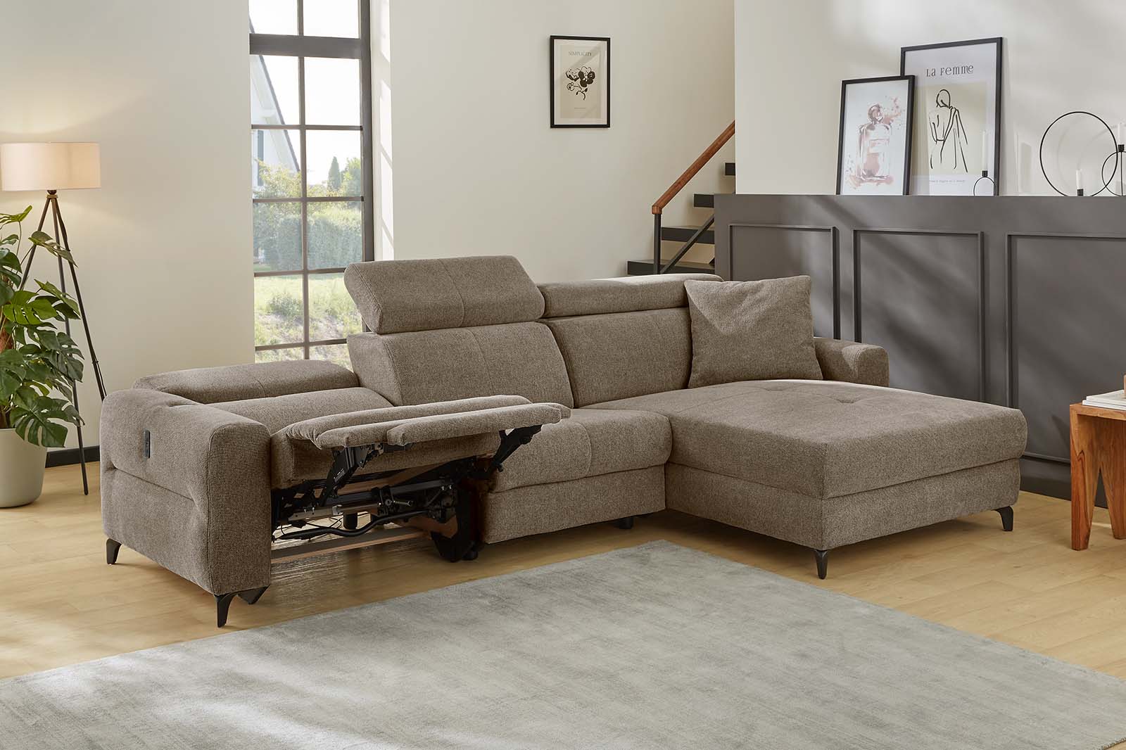 Carlos sarokkanapé (világosbarna)