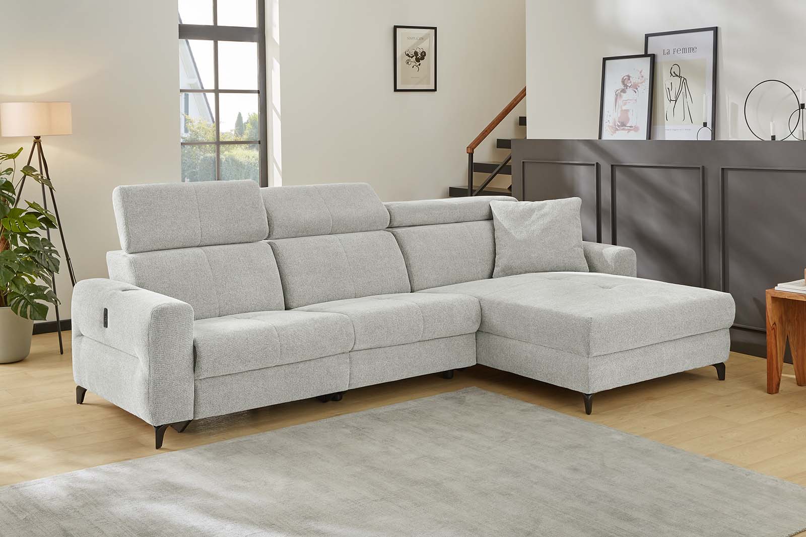 Carlos sarokkanapé (világosszürke)