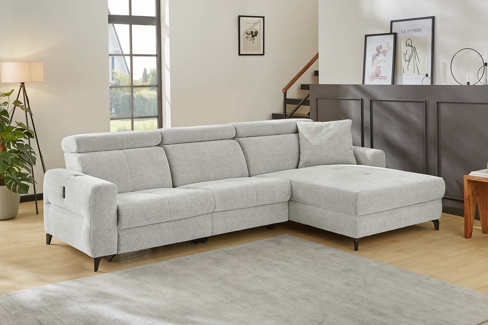 Carlos sarokkanapé (világosszürke)