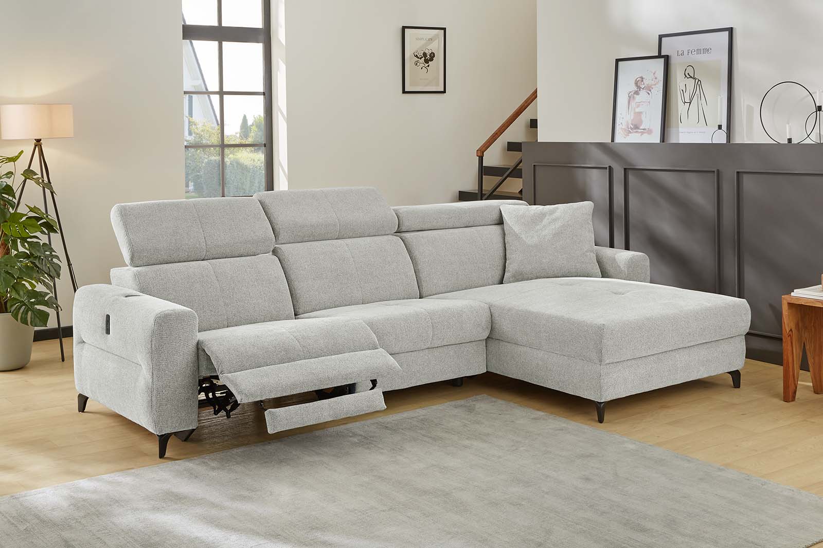 Carlos sarokkanapé (világosszürke)