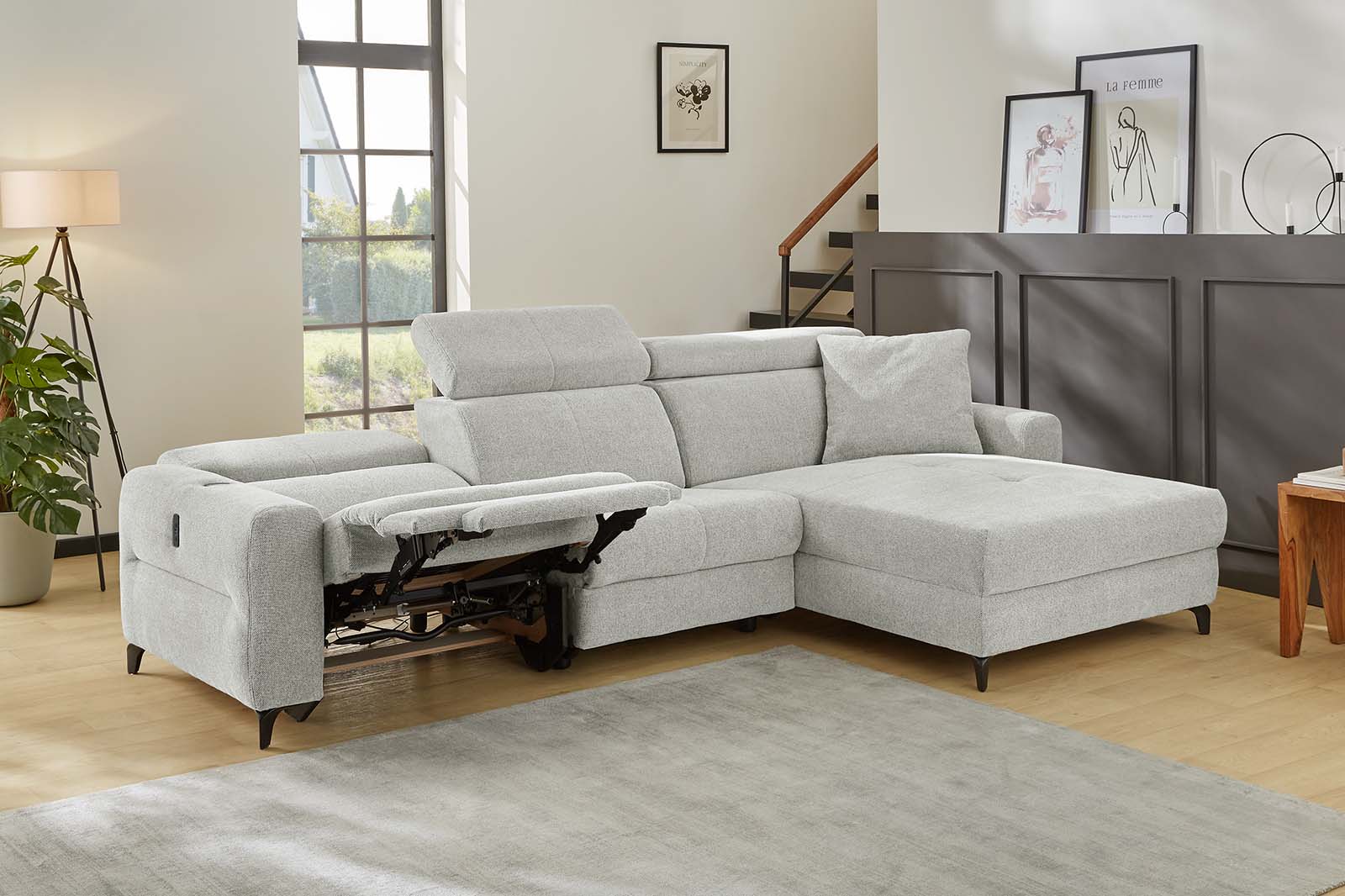 Carlos sarokkanapé (világosszürke)