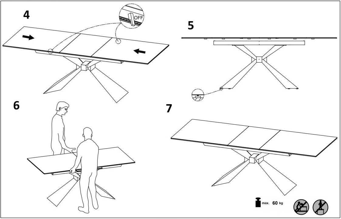 Oakleigh asztal (türkiz), 180-230 x 90 cm