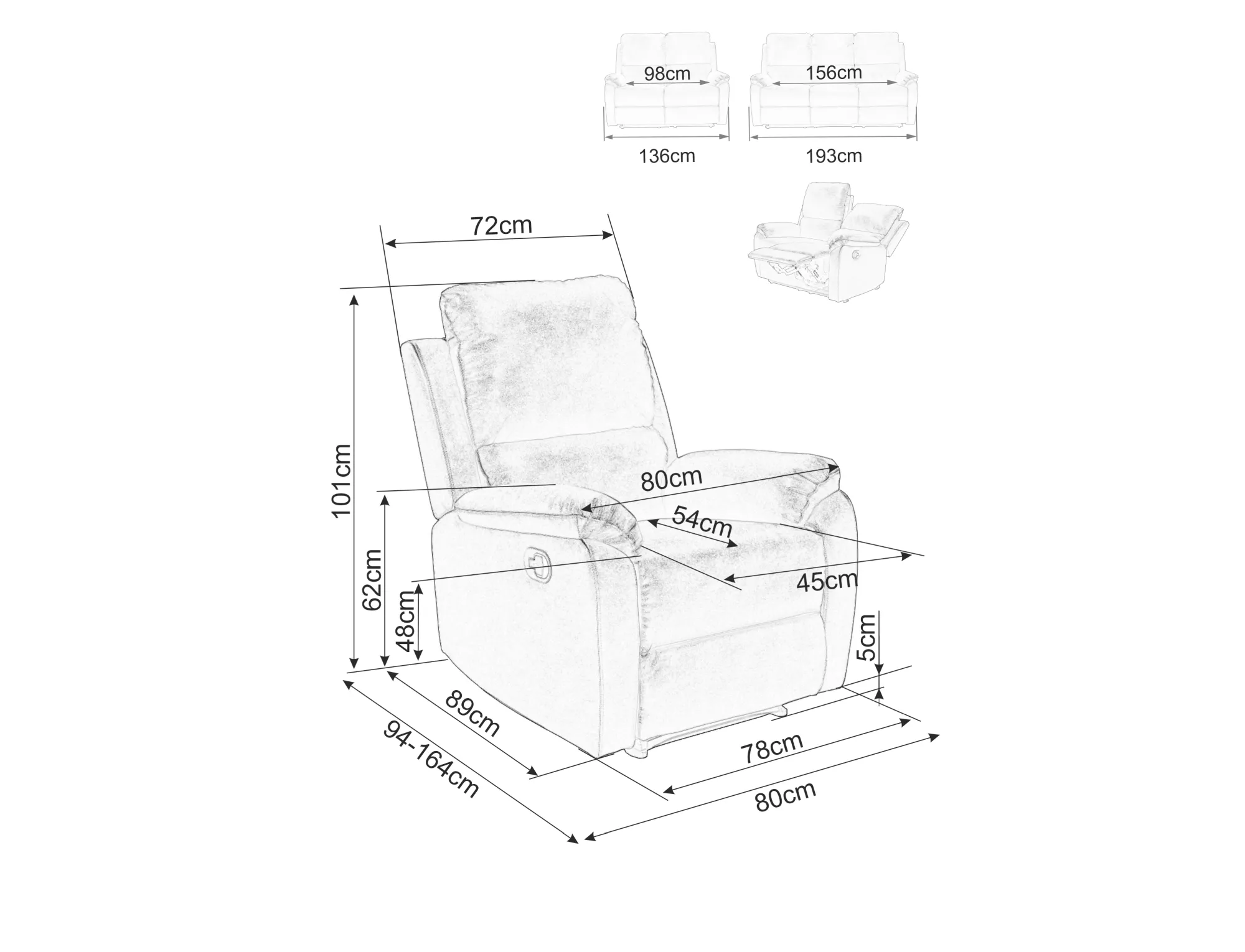 Roman II relax kanapé (szürke II)