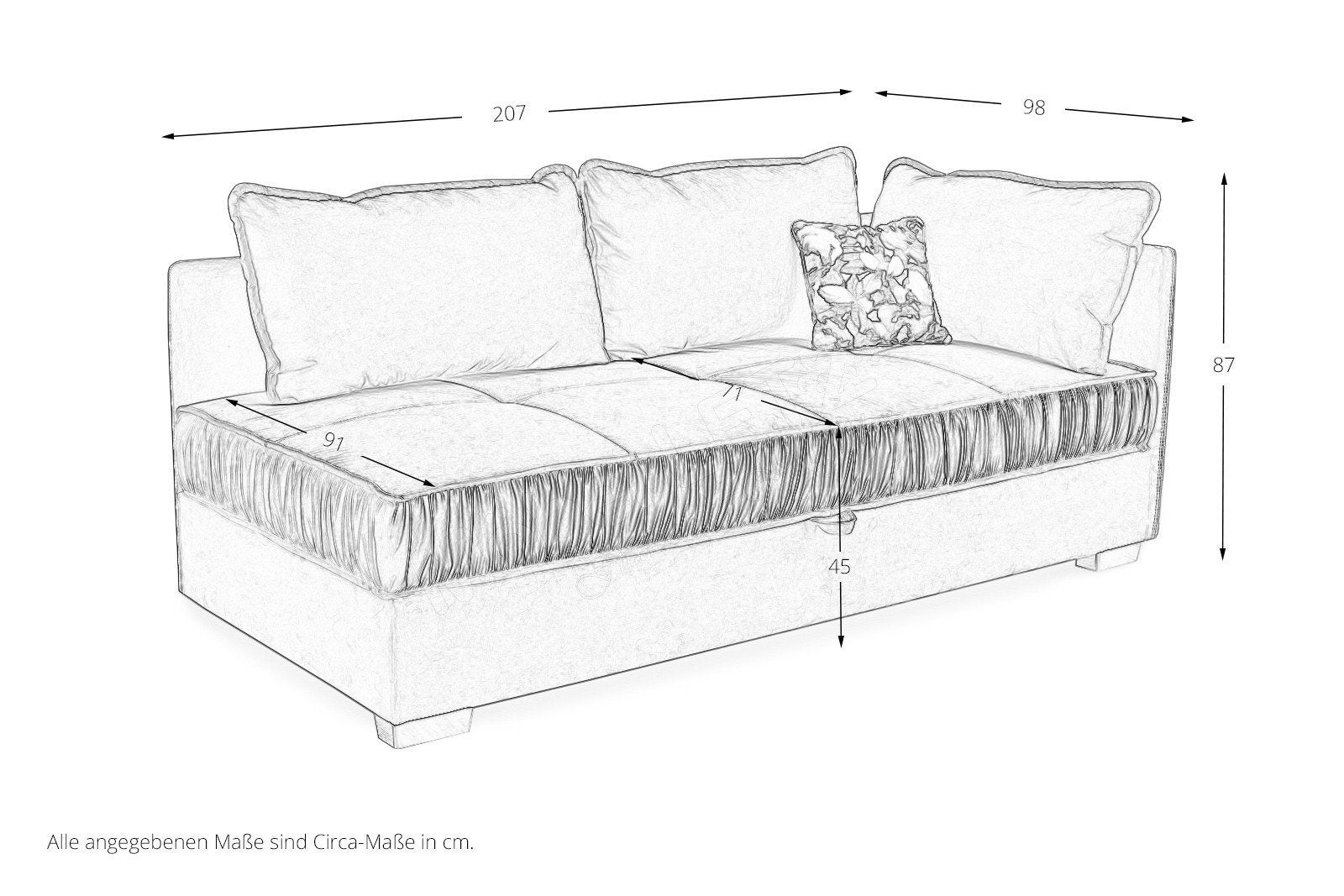 Caspian kanapé (fekete) - Marco Mobili Bútoráruház - Kanapé