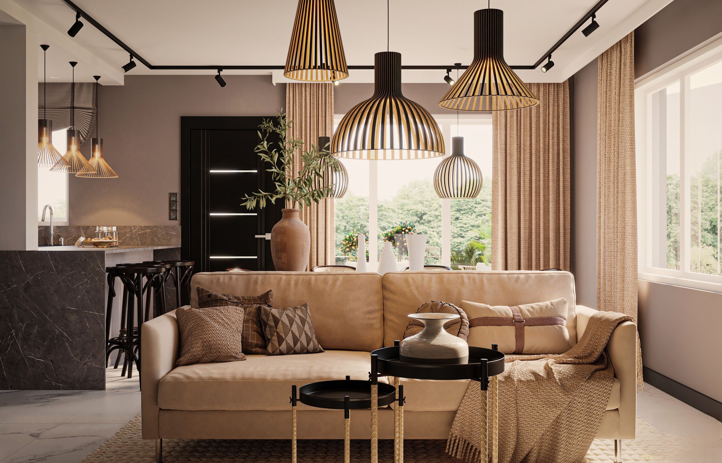 Puha, kétszemélyes kanapé szövet huzattal