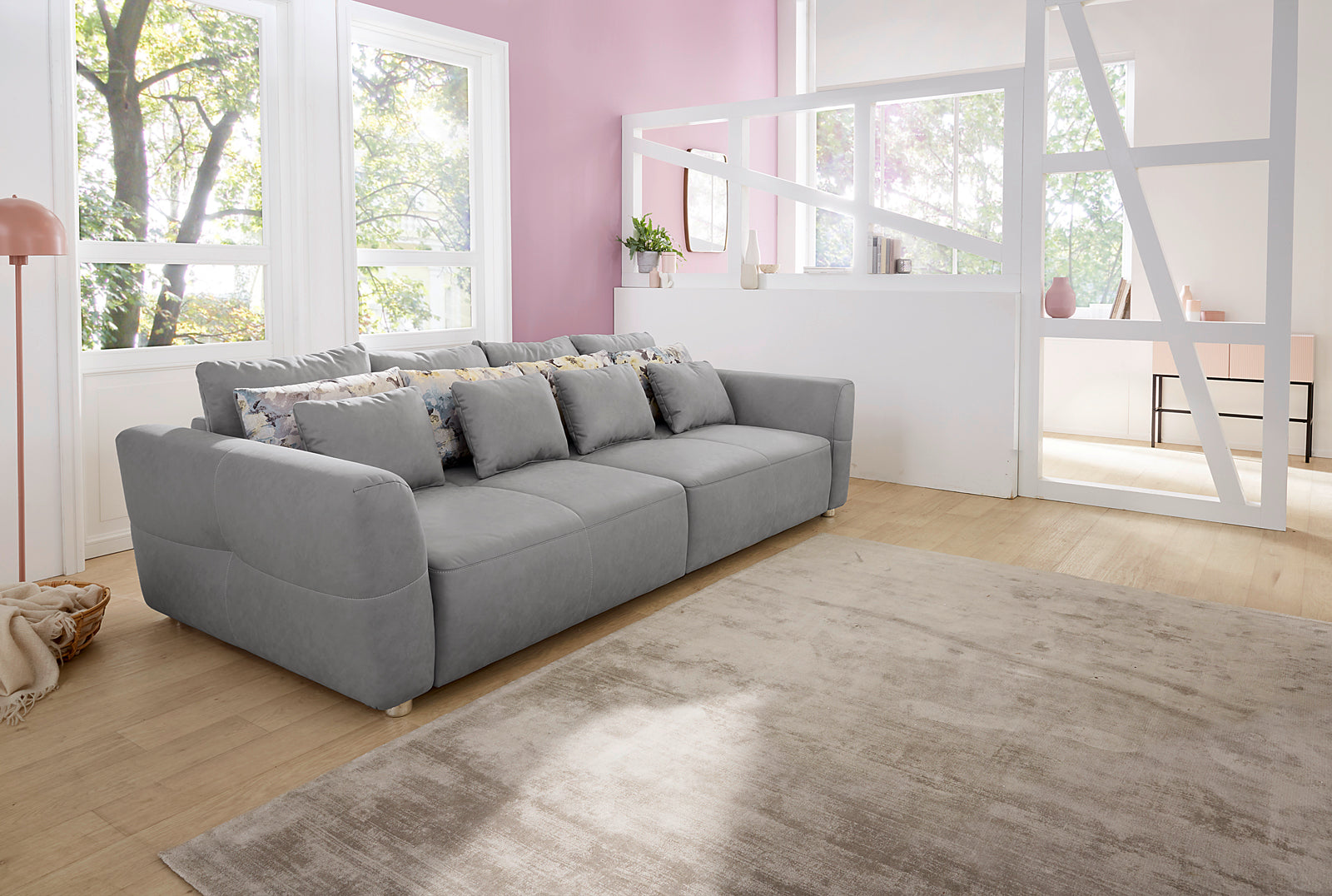 Aries kanapé (szürke-virágos)