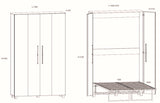 Ilma szekrényágy (arany craft tölgy), 120 x 200 cm