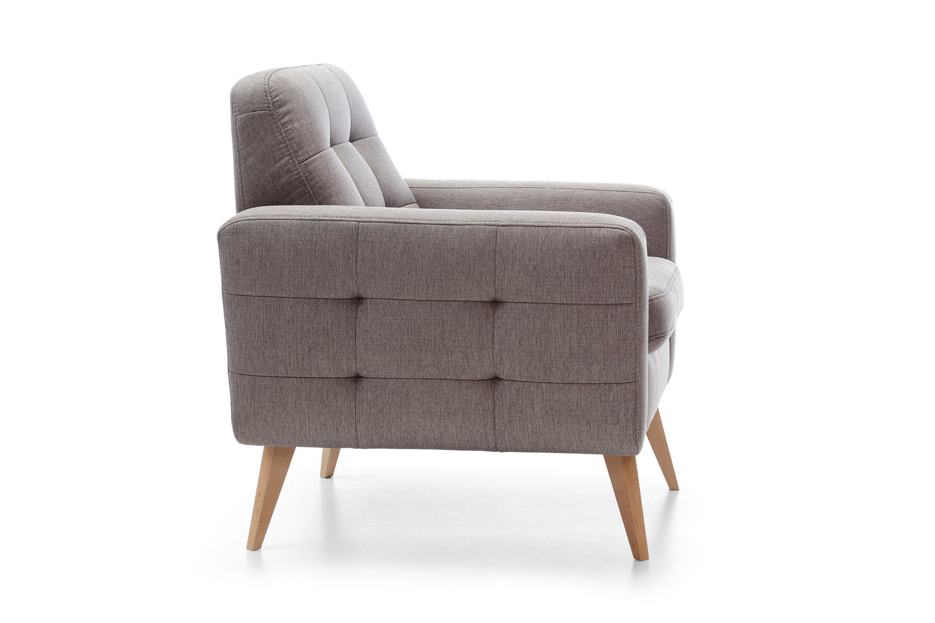 Skandináv stílusú szürke tűzött fotel