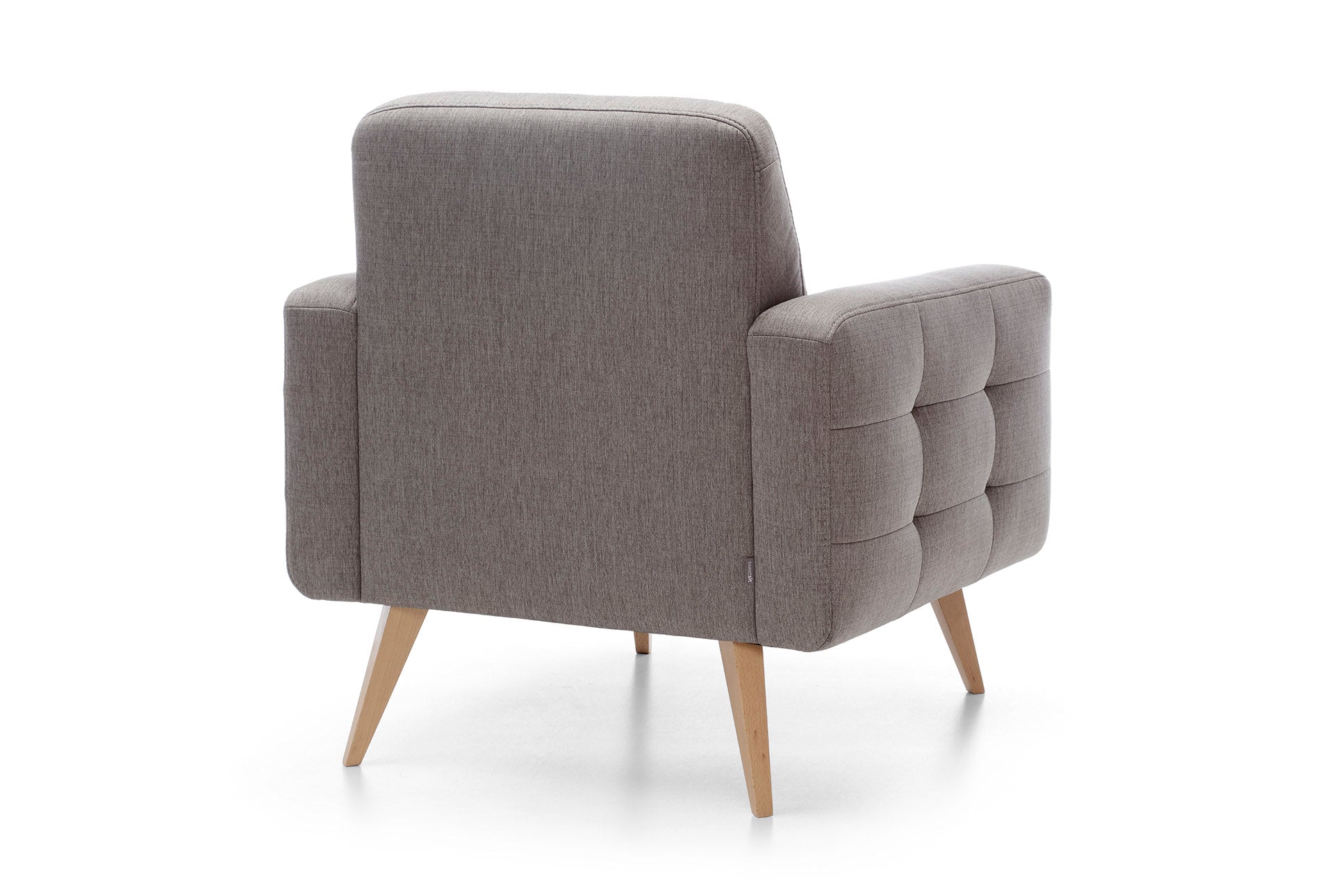 Skandináv stílusú szürke tűzött fotel