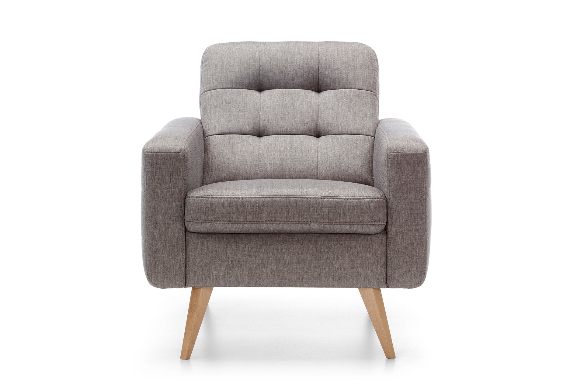 Skandináv stílusú szürke tűzött fotel