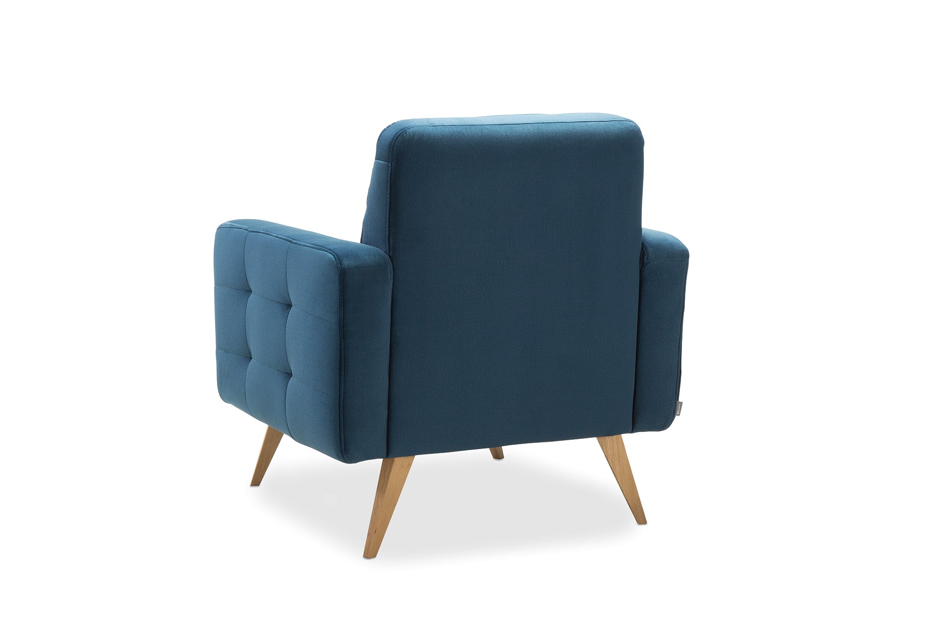 Skandináv stílusú sötétkék tűzött fotel