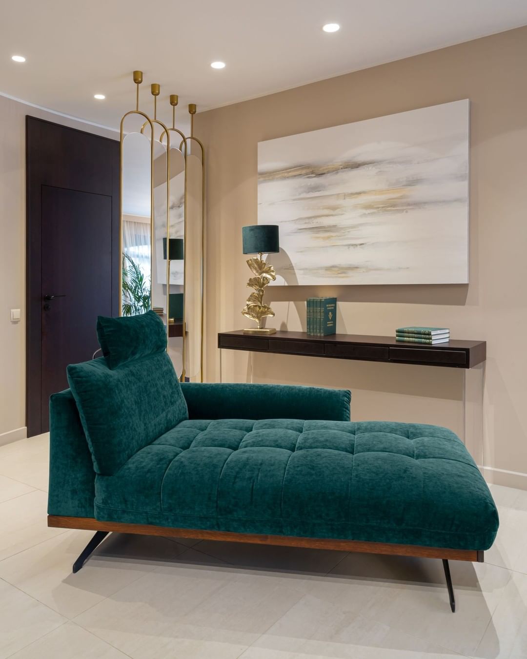 Párizsi elegancia, sötétzöld fekvőfotel