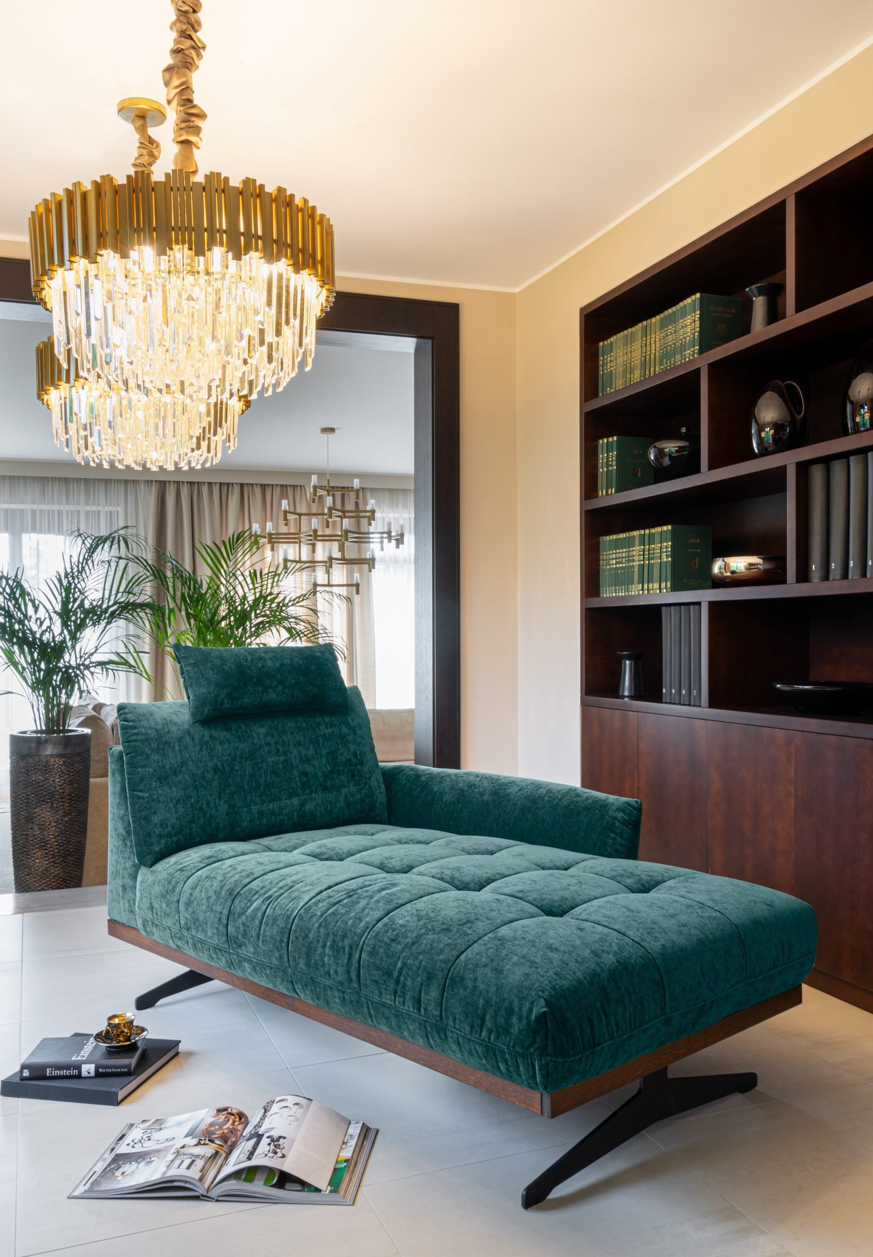 Párizsi elegancia, sötétzöld fekvőfotel