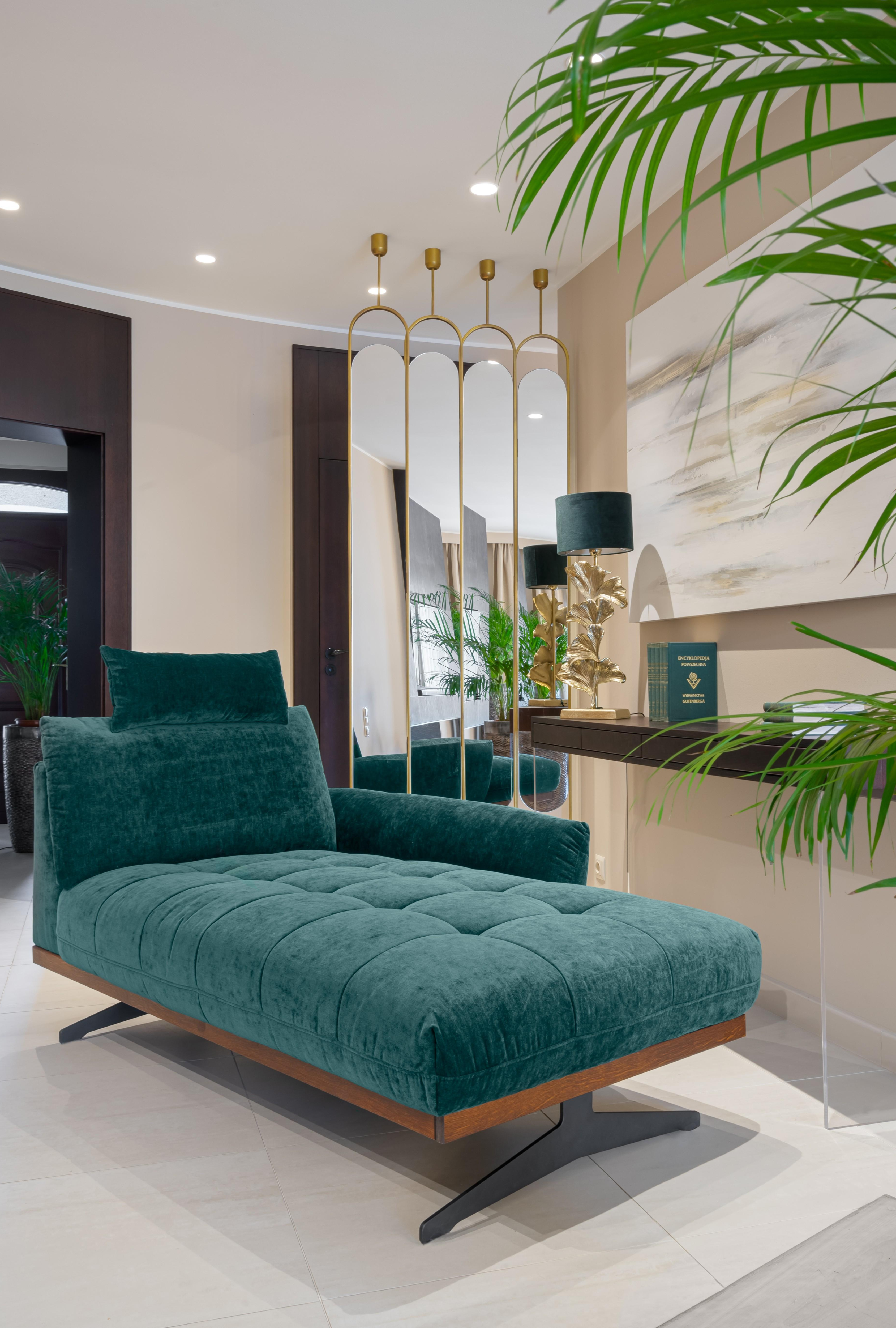 Párizsi elegancia, sötétzöld fekvőfotel