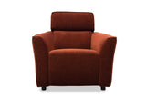 Kényelmes, rozsdabarna fotel állítható fejtámlával