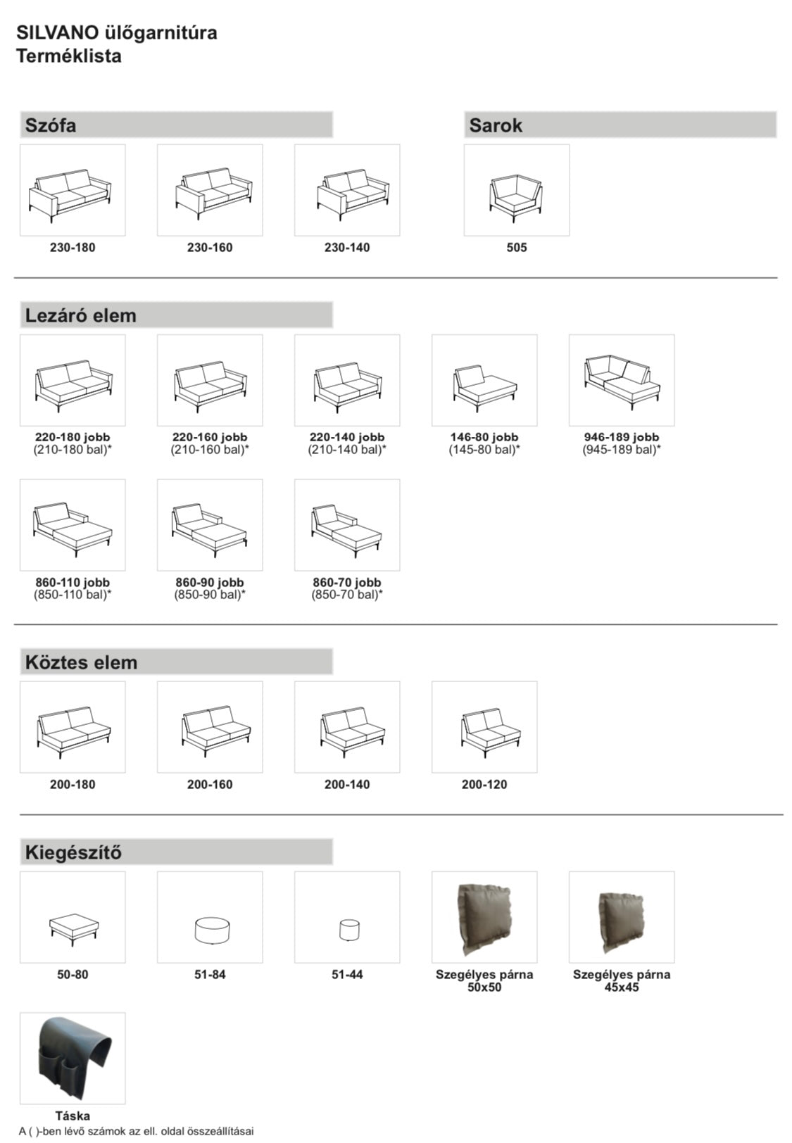 Silvano elemes kanapé (ADA trendline) - Marco Mobili Bútoráruház - L alakú ülőgarnitúra