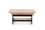 Currer dohányzóasztal / asztal, 120-160 x 70 cm (artisan tölgy-fekete)