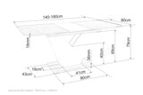 Linnet asztal, 140-180 x 80 cm