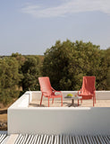 UV-álló piros kültéri napozóágy– prémium olasz kerti bútor