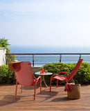 UV-álló piros kültéri napozóágy– prémium olasz kerti bútor