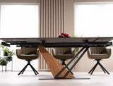 Romy asztal (fekete), 160-220 x 90 cm