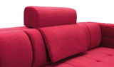 Piros kanapé mindennapi alvásra fejtámlával