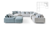 Serena elemes kanapé - 1(80)L-STOLIK 40x106x40- 1(80)BB-EN(2)- 3QFBB-EN(6)XLSTOLIK 106x106x25