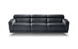 Háromszemélyes fekete bőr kanapé