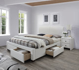 Modern ágy fehér textilbőrrel