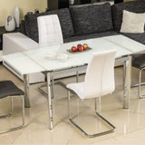 Edith V asztal (fehér), 120-180 x 80 cm - Marco Mobili Bútoráruház - Étkezőasztal
