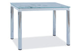 Faye II asztal (fehér-króm), 100 x 60 cm - Marco Mobili Bútoráruház - Étkezőasztal
