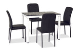 Faye asztal (fekete-fehér), 100 x 60 cm - Marco Mobili Bútoráruház - Étkezőasztal
