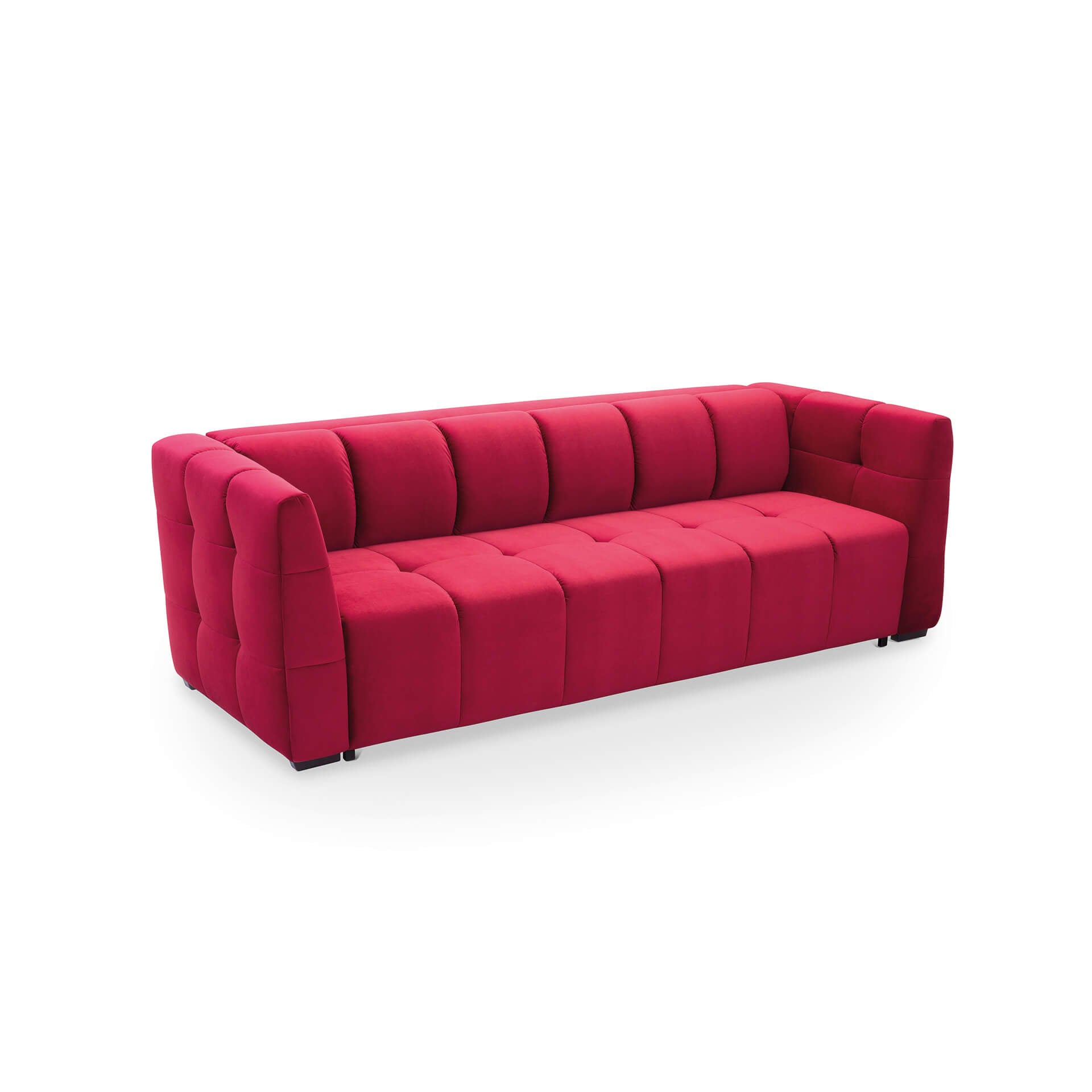 Piros kanapé mindennapi alvásra ágyneműtartóval