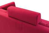 Piros kanapé mindennapi alvásra fejtámlával