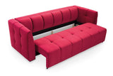 Piros kanapé vendégággyal és  ágyneműtartóval