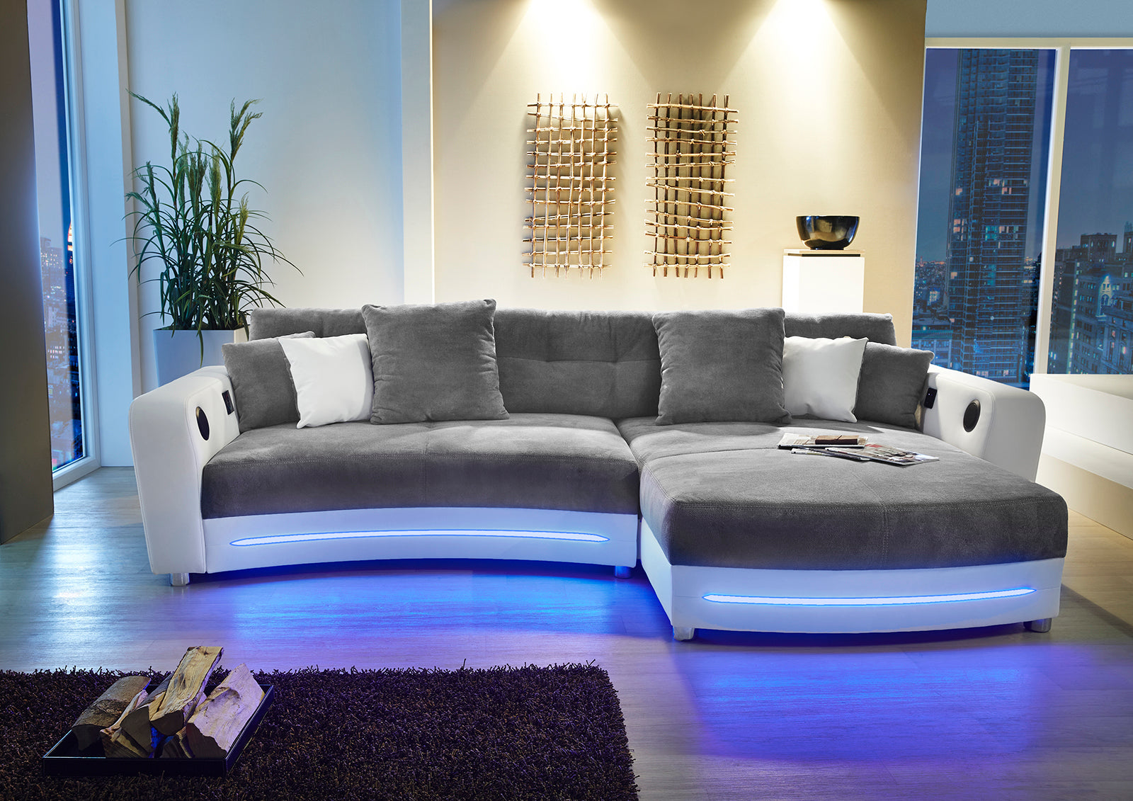 Ren kanapé (szürke-fehér) - Marco Mobili Bútoráruház - Sarokgarnitúra