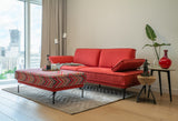 Törzsi mintás puff magas lábbal, kétszemélyes piros kanapé