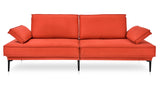Két személyes piros szövetes kanapé vízzel tisztítható