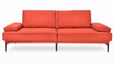 Állítható kartámlás piros kétszemélyes kanapé 