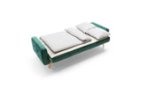 Sötétzöld skandináv stílusú ágyazható kanapé