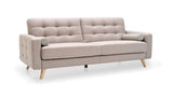 Bézs szövet skandináv stílusú tűzött kanapé