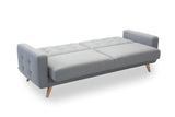 Acélkék szövet skandináv stílusú ágyazható kanapé