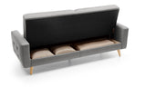 Szürke skandináv stílusú ágyneműtartós kanapé