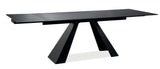 Scarlet asztal (matt fekete), 120-180 x 80 cm